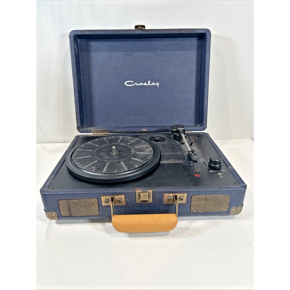 Crosley Cruiser Deluxe 3-Speed Portable Bluetooth Record Player – Blue – Untest